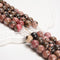 2.0mm Large Hole Rhodonite Smooth Round Beads 6mm 8mm 10mm 15.5" Strand