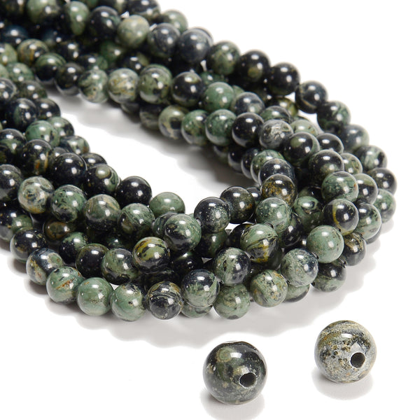 2.0mm Hole Kambaba Jasper Smooth Round Beads 8mm 15.5" Strand