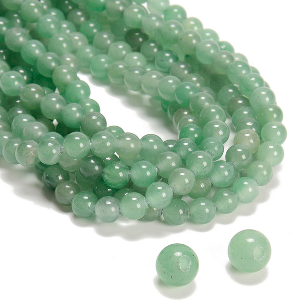 2.0mm Hole Green Aventurine Smooth Round Beads 6mm 8mm 10mm 15.5" Strand