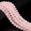 2.0mm Large Hole Rose Quartz Smooth Round Beads 6mm 8mm 10mm 15.5" Strand