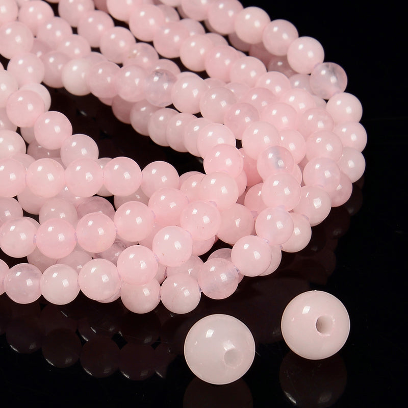 2.0mm Large Hole Rose Quartz Smooth Round Beads 6mm 8mm 10mm 15.5" Strand