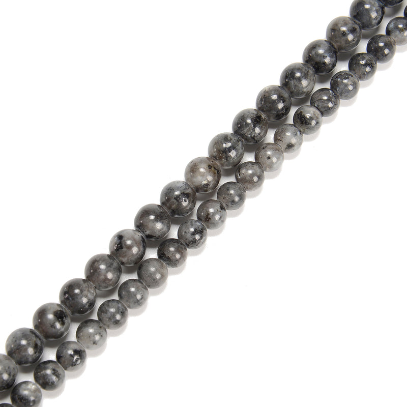 2.0mm Large Hole Larvikite Labradorite Smooth Round Beads 6mm 8mm 10mm 15.5" Strand