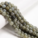 2.0mm Large Hole Labradorite Smooth Round Beads 6mm 8mm 10mm 15.5" Strand