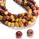 2.0mm Large Hole Mookaite Jasper Smooth Round Beads 6mm 8mm 10mm 15.5" Strand