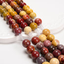 2.0mm Large Hole Mookaite Jasper Smooth Round Beads 6mm 8mm 10mm 15.5" Strand