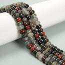 African Bloodstone Smooth Rondelle Beads 5x8mm 6x10mm 15.5" Strand