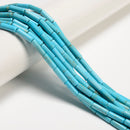 Blue Turquoise Round Tube Beads 4x13mm 15.5" Strand