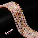 Natural Pink Opal Faceted Hard Cut Round Beads Size 5mm 6mm 15.5'' Strand