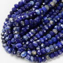 Natural Faceted Lapis Lazuli Rondelle Beads 2x3mm 3x5mm 15.5" Strand