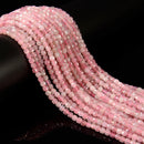 Natural Madagascar Rose Quartz Faceted Cube Beads Size 4mm 15.5'' Strand