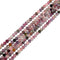 Natural Pink Tourmaline & Lepidolite Faceted Round Beads 5mm 15.5'' Strand