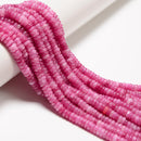 Fuchsia Color Dyed Jade Smooth Rondelle Beads Size 2x6mm 15.5'' Strand
