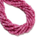 Fuchsia Color Dyed Jade Smooth Rondelle Beads Size 2x6mm 15.5'' Strand