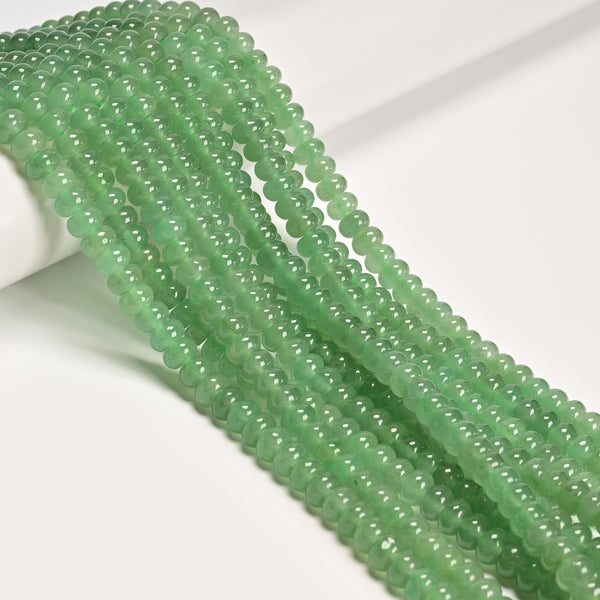 Green Aventurine Smooth Rondelle Beads 5x8mm 15.5" Strand