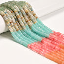 05-Multi-color Gemstone Smooth Rondelle Beads Size 2x6mm 15'' Strand