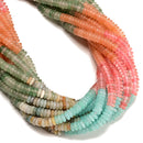 05-Multi-color Gemstone Smooth Rondelle Beads Size 2x6mm 15'' Strand