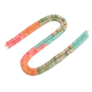 05-Multi-color Gemstone Smooth Rondelle Beads Size 2x6mm 15'' Strand
