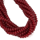 Ruby Red Color Dyed Jade Smooth Rondelle Beads Size 5x8mm 15.5'' Strand