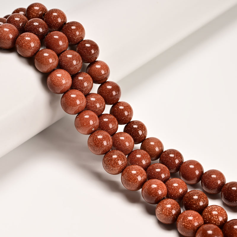 Sand Goldstone Smooth Round Beads 4mm 6mm 8mm 10mm 12mm 15.5" Strand