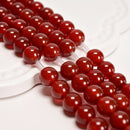 2.0mm Large Hole Red Agate Carnelian Smooth Round Beads 6mm 8mm 10mm 15.5" Strand