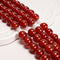 2.0mm Large Hole Red Agate Carnelian Smooth Round Beads 6mm 8mm 10mm 15.5" Strand