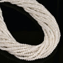 White Rainbow Moonstone Faceted Rondelle Beads 2x3mm 3x4mm 15.5" Strand