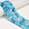 Light Blue Fire Agate Crackled Matte Round Beads 4mm -12mm 15.5" Strand