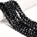 Black Striped Agate Faceted Round Beads 4mm 6mm 8mm 10mm 12mm 15.5" Strand