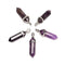 Amethyst Pendulum Pendant Healing Point Size 40x8mm Silver Leather Cord
