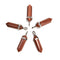 Sand Goldstone Pendulum Pendant Healing Point 40x8mm Silver Leather Cord