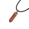 Sand Goldstone Pendulum Pendant Healing Point 40x8mm Silver Leather Cord
