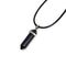 Blue Sand Goldstone Pendulum Pendant Healing Point Size 40x8mm Silver Leather Cord