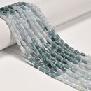 Gradient Natural Jadeite Jade Smooth Rice Shape Beads Size 4x6mm 15.5" Strand