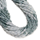 Gradient Natural Jadeite Jade Smooth Rice Shape Beads Size 4x6mm 15.5" Strand
