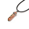 Unakite Pendulum Pendant Healing Point Size 40x8mm Silver Leather Cord