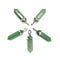 Green Aventurine Pendulum Pendant Healing Point Size 40x8mm with Silver Leather Cord
