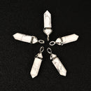 Howlite Pendulum Pendant Healing Point Size 40x8mm Silver Leather Cord