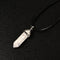 Howlite Pendulum Pendant Healing Point Size 40x8mm Silver Leather Cord