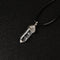 Clear Quartz Pendulum Pendant Healing Point Size 40x8mm Silver Leather Cord