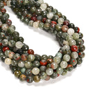 African Bloodstone Faceted Round Beads 6mm 8mm 10mm 15.5" Strand