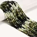 Gradient Green Tourmaline Verdelite Faceted Rubik's Cube Beads 3mm 15.5" Strand