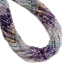 Natural Gradient Rainbow Fluorite Faceted Cube Beads Size 4-5mm 15.5'' Strand