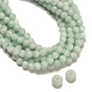 2.0mm Large Hole Green Moonstone Smooth Round Beads Size 8mm 10mm 15.5'' Strand