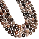 Natural Petrified Wood Heart Shape Beads Size 12mm 15.5'' Strand