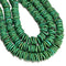 Dark Green Magnesite Turquoise Graduated Slice Discs Beads 10-16mm 15.5'' Strand