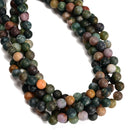 2.0mm Large Hole Indian Agate Matte Round Beads 8mm 10mm 15.5" Strand
