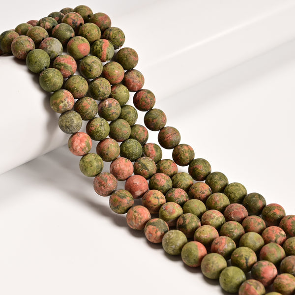 Unakite Matte Round Beads 6mm 8mm 10mm 12mm 15.5" Strand