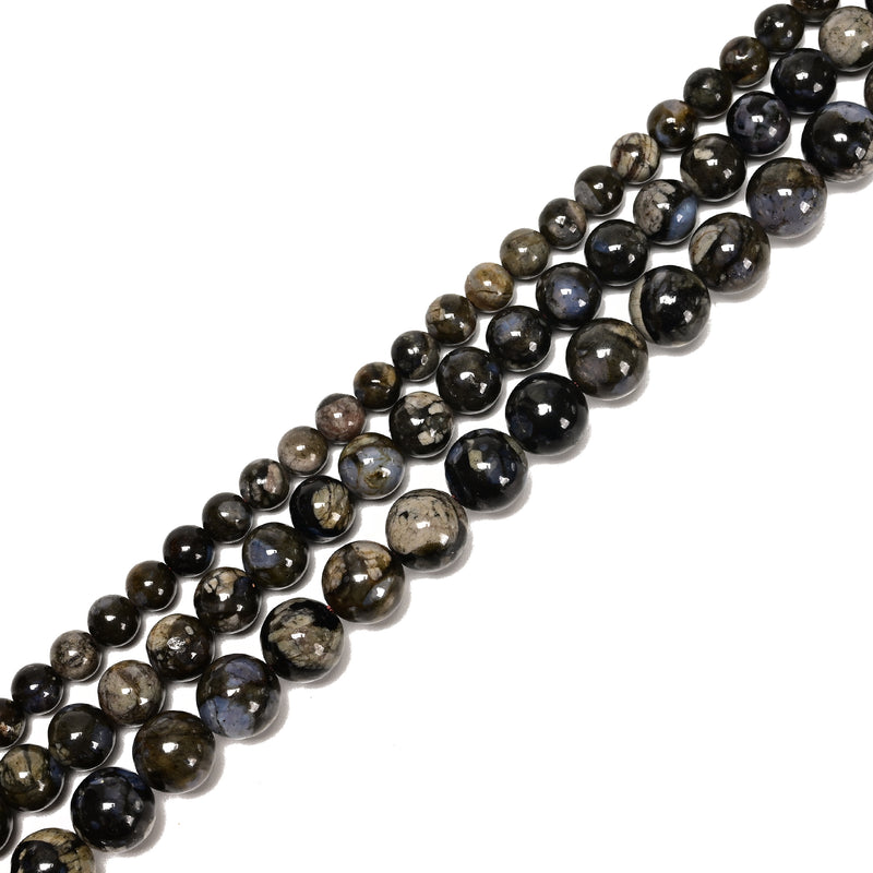 Natural African Gray Opal Smooth Round Beads 6mm 8mm 10mm 12mm 15.5" Strand