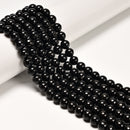 High Carbon Shungite Smooth Round Beads Size 4mm 6mm 8mm 10mm 12mm 15.5" Strand
