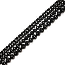 High Carbon Shungite Smooth Round Beads Size 4mm 6mm 8mm 10mm 12mm 15.5" Strand